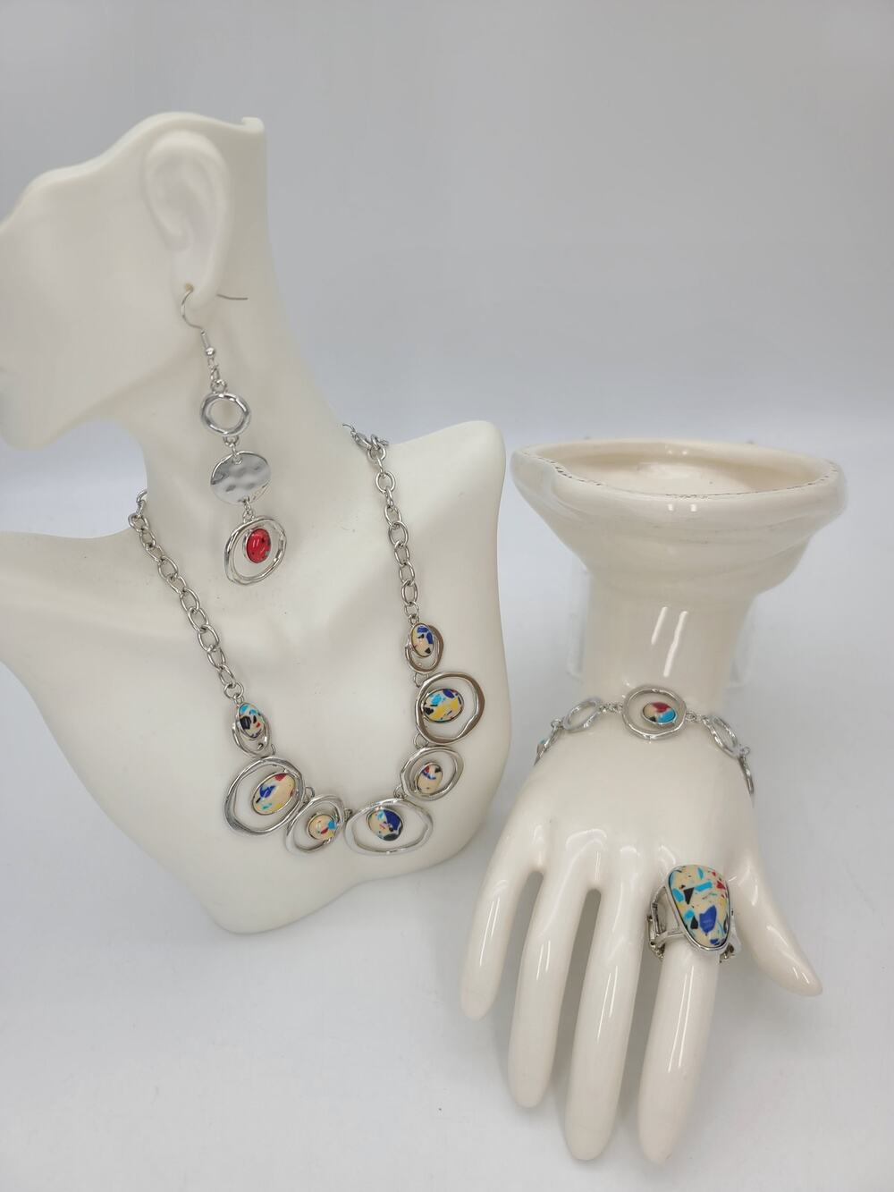Papararazzi Marble Medley Necklace, Bracelet, Earrings & Ring Jewelry Set